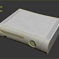 Xbox 360 White Gaming Console With Front Green Ring Light Design 3d model