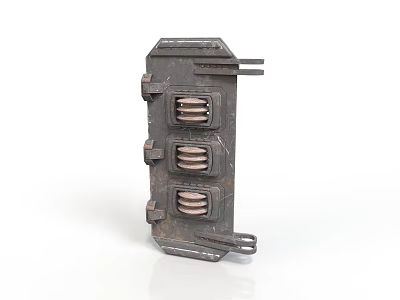 Industrial Equipment With Metallic Structure Multiple Heat Sinks And Sturdy Design 3d model
