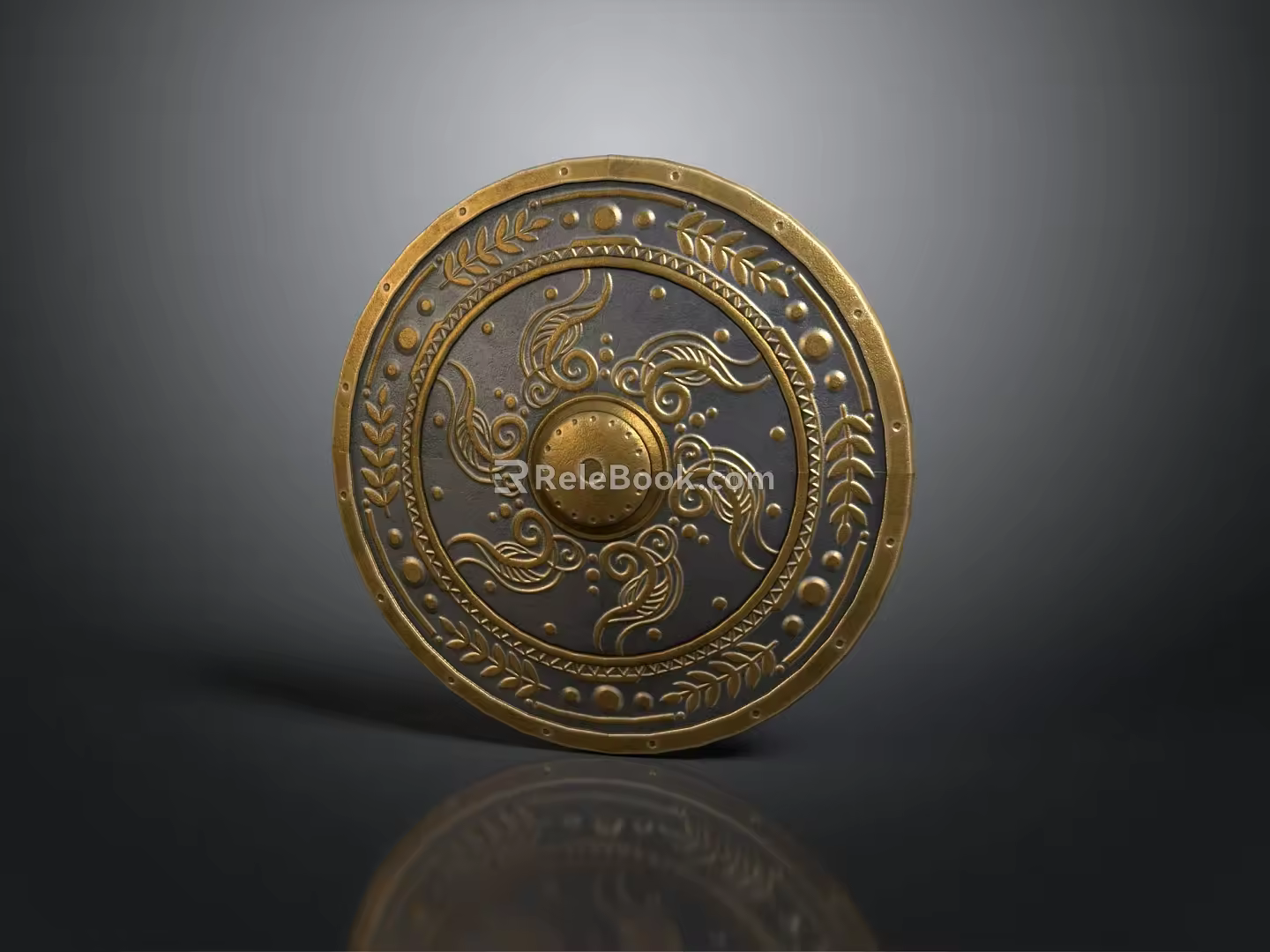 Medieval Shield Ancient Shield Defensive Weapon Ancient Shield Iron Shield Protective Shield Wooden Shield 3d model