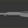 Silver Military Missile Weapon With Fins Nose Cone And Metallic Surface
