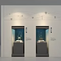 Modern Museum Exhibition Space With Glass Display Cases And Illuminated Artifacts