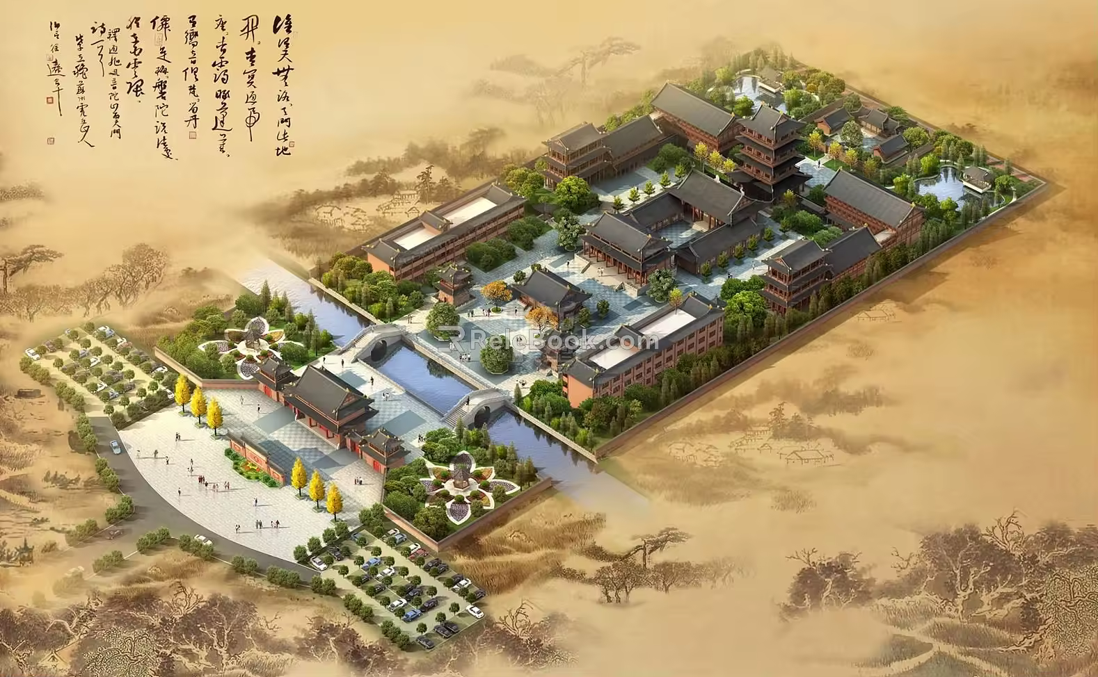 Chinese Temple Exquisite Taoist Temple 3d model