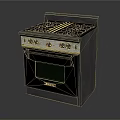 Stainless Steel Gas Range Oven With Multiple Burners Knobs And Glass Door