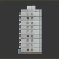 Multi Storey Residential Building Exterior Design With Multiple Balconies And Row Of Windows