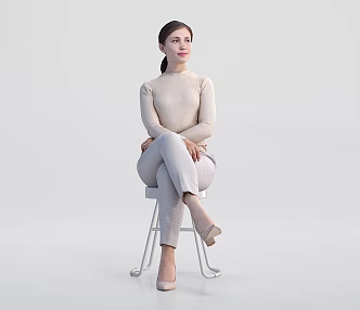 Woman Sitting Female Dress Casual Woman Invigilator Teacher 3d model