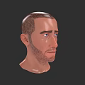 Realistic 3D Model of Man With Short Hair and Detailed Facial Features