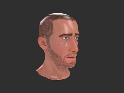 Realistic 3D Model of Man With Short Hair and Detailed Facial Features 3d model