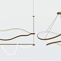 Modern Pendant Lights With Curved Metallic Lines And Sleek Hanging Design