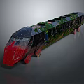 Unique Modern Train Model Featuring Red Front And Green Decorative Body Design 3d model