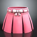 Pink Skirt Shaped Daily Life Product With Bow Belt And Pleated Design