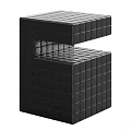 Modern Three Dimensional Decorative Sculpture With White Cubes And Black Lines 3d model