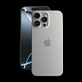 iphone mobile phone apple white gray iPhone16 pro 3d model