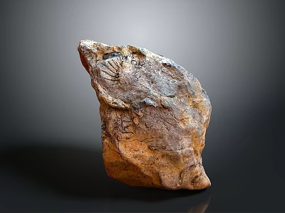 Unique Raw Stone Decorative Piece With Natural Surface Texture And Patterns 3d model