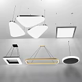 Modern Stylish Pendant Lights With Various Shapes Metal Frames And White Shades