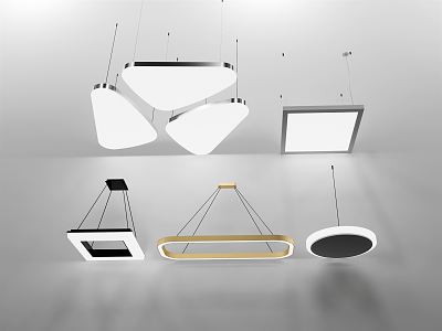 Modern chandelier office lamp 3d model