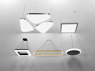 Modern chandelier office lamp 3d model