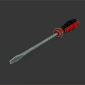 Red And Black Handle Flathead Screwdriver With Metallic Shaft As Hand Tool