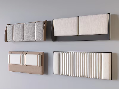 Diverse Upholstered Backrest Designs In Beige Brown And White For Home Use 3d model