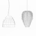 Modern Stylish Pendant Lights With Geometric Striped Design And Warm Illumination