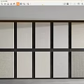 Wall Paneling with Various Textured Surfaces and Grid Pattern for Interior Decoration