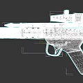 High Precision Tactical Firearm with Black Body Silver Barrel and Scope Design