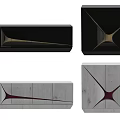 Stylish Modern TV Stand Collection Featuring Black Gray Hues And Geometric Details