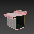 Modern Textured Stool With Light Surface And Sturdy Black Support Base Design