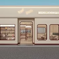 Spacious Dessert Shop Interior With Display Cases Shelves And Fresh Dessert Displays