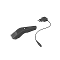 Black Handheld Electric Trimmer With Power Adapter And Charging Cable