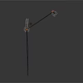 Electric Power Poles With Connecting Wires And Metal Transformer Structure