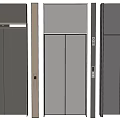 Modern Hotel Elevator Lobby With Dark Metallic Doors And Sleek Design