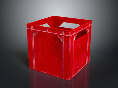 Red Plastic Household Storage Container With Sturdy Design For Daily Use 3d model