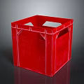 Red Plastic Household Storage Container With Sturdy Design For Daily Use
