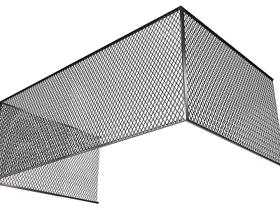 Modern Metal Room Divider Featuring Diamond Mesh Pattern For Interior Partition Design 3d model