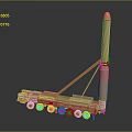 Copper Colored Military Missile Launch Vehicle With Wheeled Chassis Design
