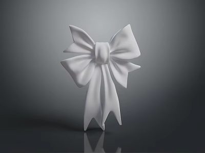 Fashionable Elegant Jewelry Accessory With Delicate White Bow Design And Shiny Finish 3d model