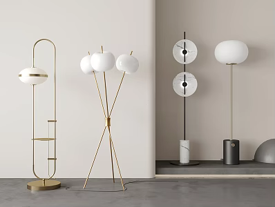 French floor lamp spherical floor lamp metal floor lamp 3d model