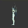 Blue And White Armored Action Figure With Teal Wings Posed Open Arms