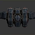 Detailed Futuristic Mech Robot With Metallic Blue Armor And Red Accents In Standing Pose