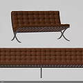 Modern Orange Leather Lounge Chair With Tufted Design And Metal Frame For Living Room