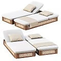 Comfortable Rattan Lounge Chairs With Wooden Frames Light Cushions And Soft Pillows