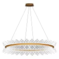 Elegant Modern Feather Design Chandelier With Circular Illuminated Frame And Hanging Structure 3d model