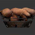 Fresh Plump Orange Sweet Potatoes in a Basket with Vibrant Color and Shape