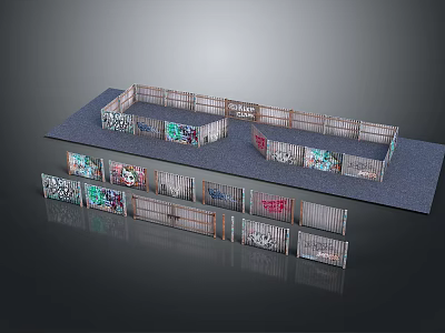 Showcase Of Fencing Models With Various Design Panels And Decorative Patterns 3d model