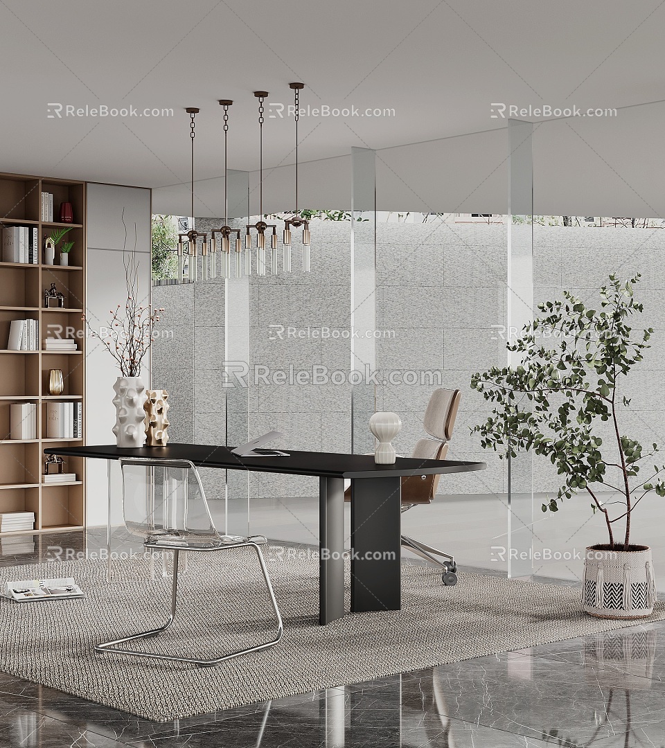 Modern office chandelier 3d model