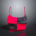 Color Block Pink And Black Sports Bra For Daily Active Wear