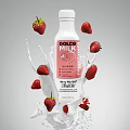 Dolce Milk Strawberry Flavored Beverage With Fresh Strawberries And Milk Splash