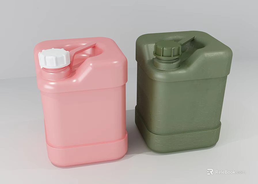 Two Pink And Green Ceramic Vessels With Lids On White Background 3d model 