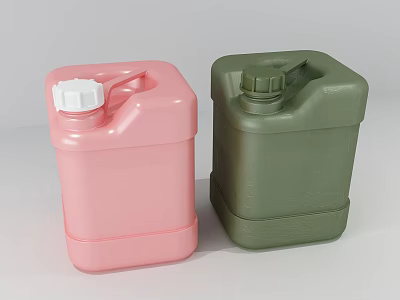 Two Pink And Green Ceramic Vessels With Lids On White Background 3d model