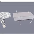 Detailed 3D Model of Geometric Mesh Structure and Spiked Panel Design